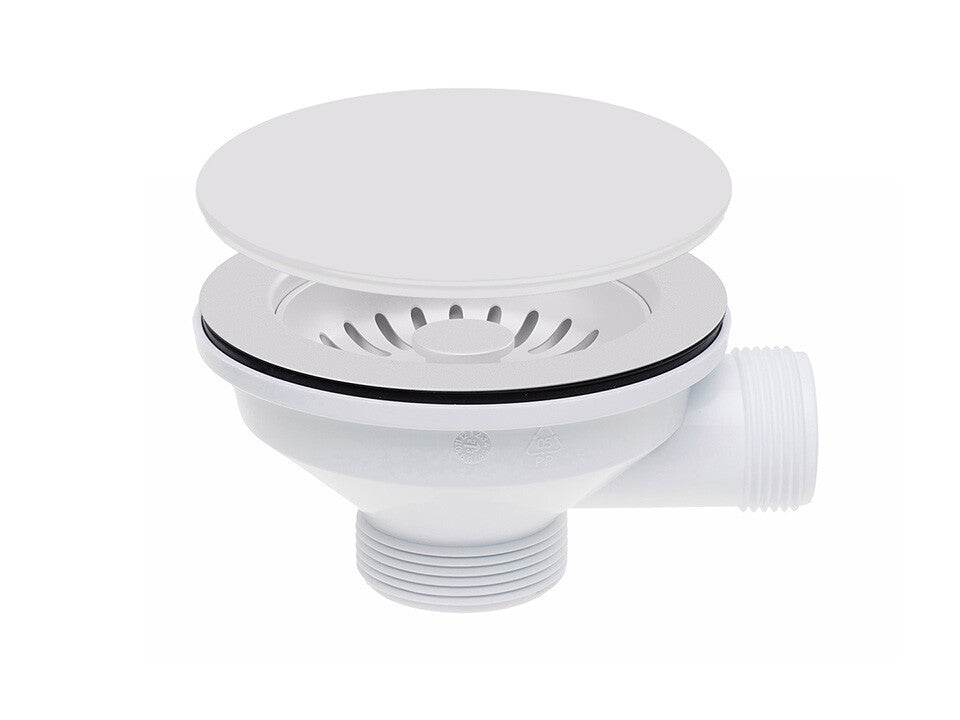 Sifon Save Space + Easy Clean, cuvă simplă, automat cu mască, preaplin rotund