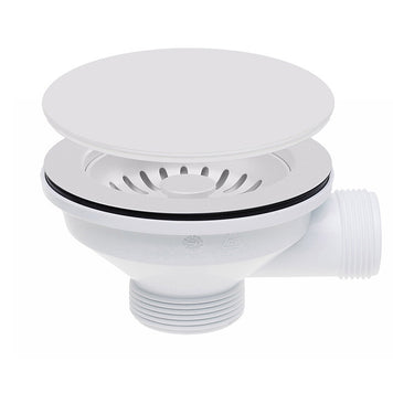 Sifon Save Space + Easy Clean, cuvă simplă, automat cu mască, preaplin rotund