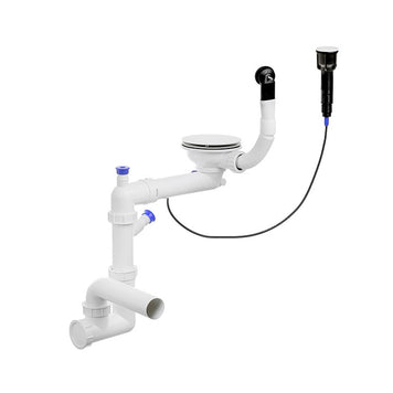 Sifon Save Space + Easy Clean, cuvă simplă, automat cu mască, preaplin rotund