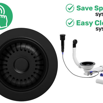 Sifon Save Space + Easy Clean automat, 1 cuvă, preaplin rotund – pentru chiuvete sub blat