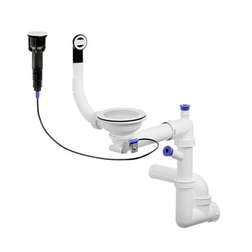 Sifon Save Space + Easy Clean automat, 1 cuvă, preaplin rotund – pentru chiuvete sub blat