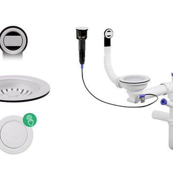 Sifon Save Space + Easy Clean pentru chiuvetă cu o cuvă — automat, preaplin rotund