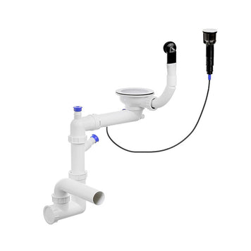 Sifon Save Space + Easy Clean pentru chiuvetă cu o cuvă — automat, preaplin rotund