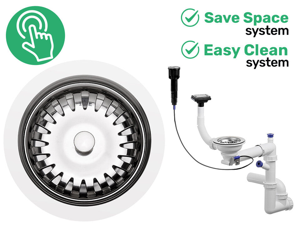 Sifon Save Space + Easy Clean cuva simplă automat - preaplin vertical