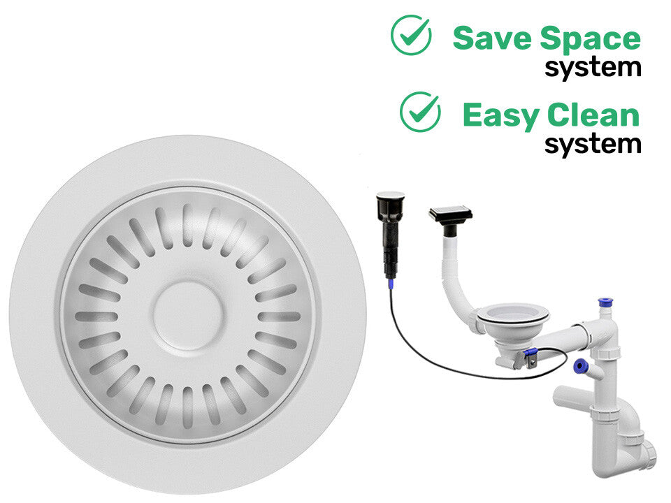 Sifon Save Space + Easy Clean cuva simplă automat - preaplin vertical