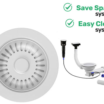 Sifon Save Space + Easy Clean cuva simplă automat - preaplin vertical