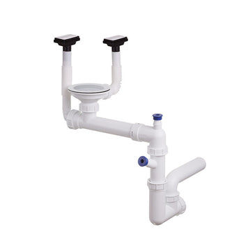 Sifon Save Space + Easy Clean, cuvă simplă, manual, cu două preaplinuri, preaplin vertical