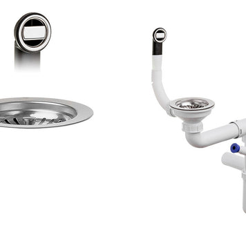 Sifon Save Space + Easy Clean pentru chiuvete sub blat și pe blat Slim cu 1 cuvă – preaplin rotund