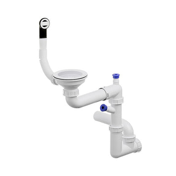 Sifon Save Space + Easy Clean pentru chiuvete sub blat, cu o cuvă – preaplin rotund, dop manual