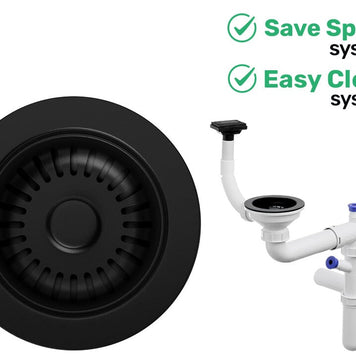 Sifon Save Space + Easy Clean, o cuvă, preaplin vertical, dop manual