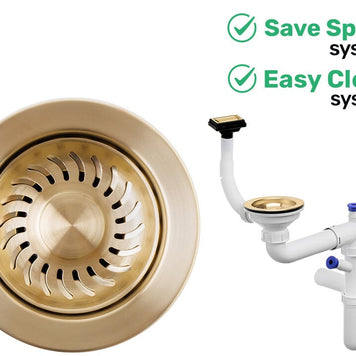 Sifon Save Space + Easy Clean, o cuvă, preaplin vertical, dop manual