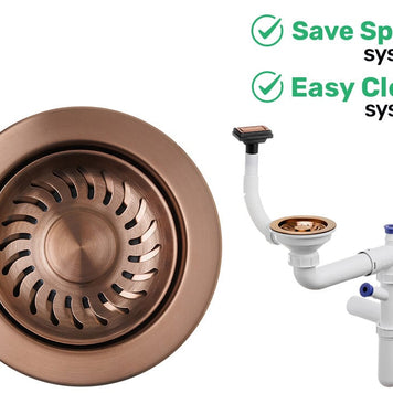 Sifon Save Space + Easy Clean, o cuvă, preaplin vertical, dop manual