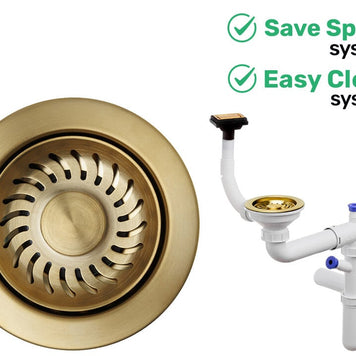 Sifon Save Space + Easy Clean, o cuvă, preaplin vertical, dop manual