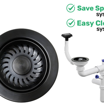 Sifon Save Space + Easy Clean, o cuvă, preaplin vertical, dop manual