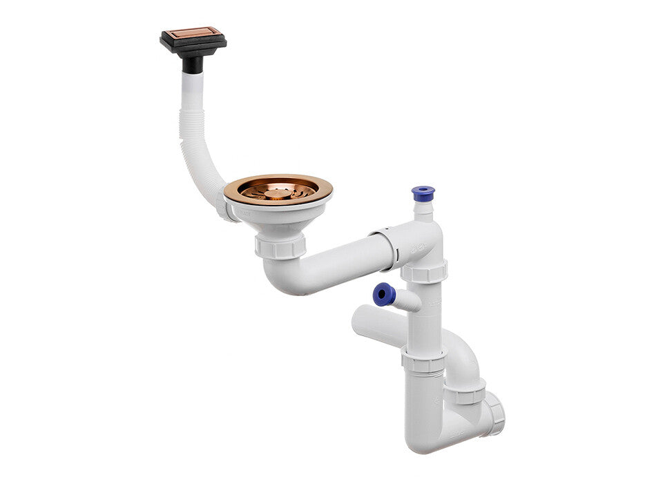 Sifon Save Space + Easy Clean, o cuvă, preaplin vertical, dop manual