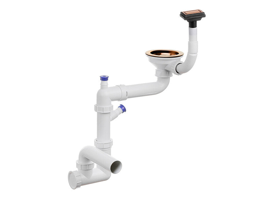 Sifon Save Space + Easy Clean, o cuvă, preaplin vertical, dop manual