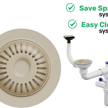 Sifon Save Space + Easy Clean, o cuvă, preaplin vertical, dop manual