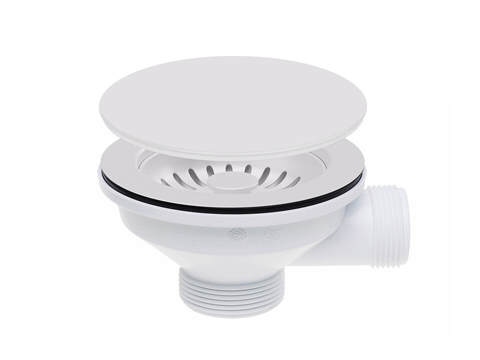 Sifon Save Space + Easy Clean pentru două cuve, manual, cu mască – preaplin dreptunghiular