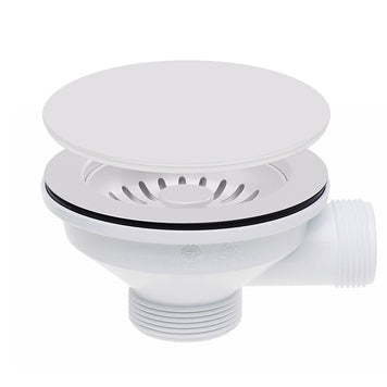 Sifon Save Space + Easy Clean pentru două cuve, manual, cu mască – preaplin dreptunghiular