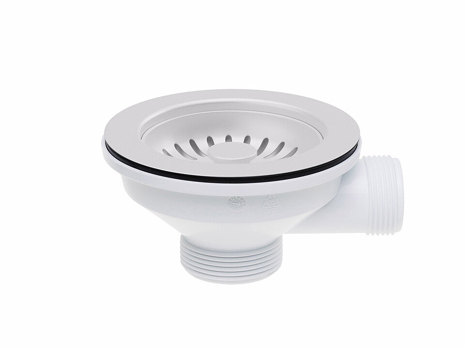 Sifon Save Space + Easy Clean cu preaplin dreptunghiular — control manual, pentru chiuvete 1.5–2 cuve