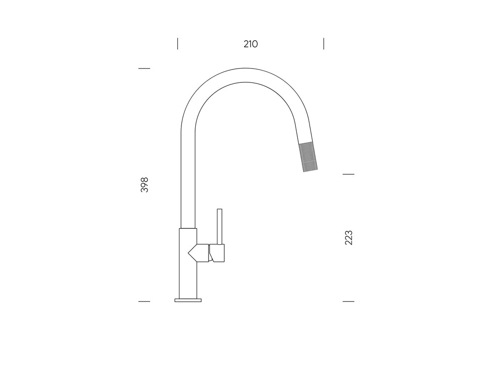 Baterie bucătărie Schock Talia inox periat cu cap extractibil, cartuș ceramic