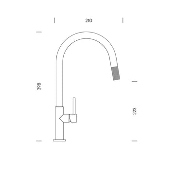 Baterie bucătărie Schock Talia Negru cu cap extractibil, cartuș ceramic