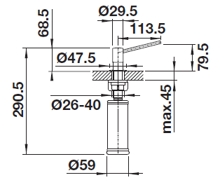 Dozator detergent bucătărie Blanco TORRE – crom