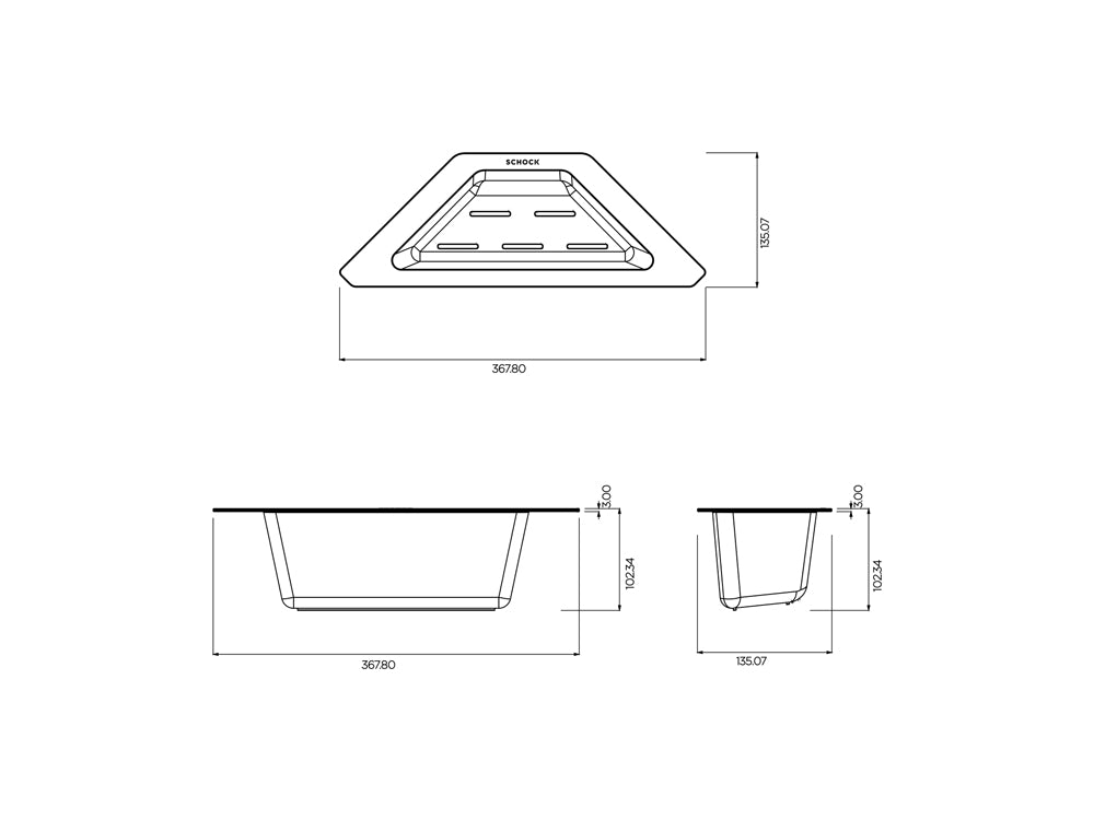 Vas plastic perforat pentru colț, negru