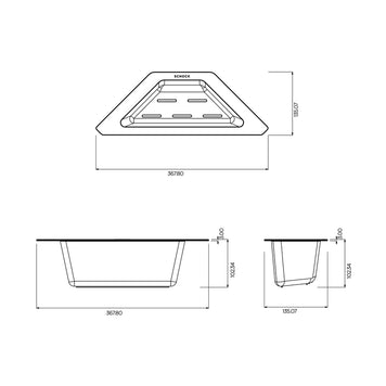 Vas plastic perforat pentru colț, negru