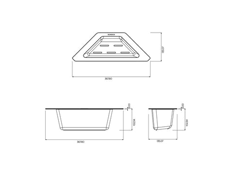 Vas plastic perforat pentru colț, negru