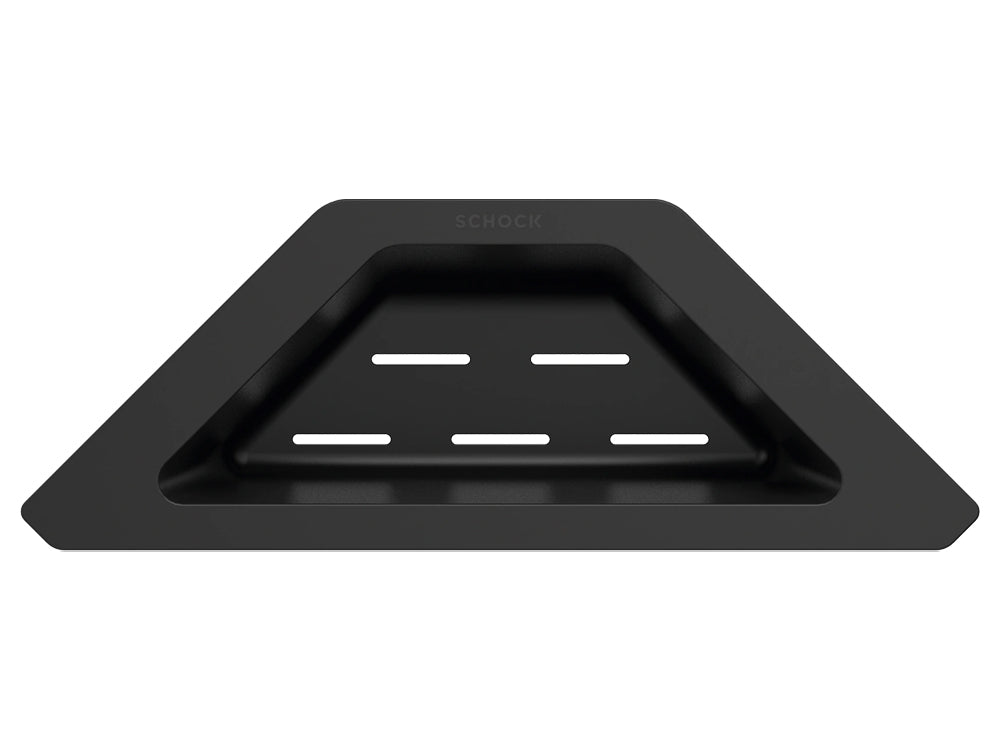 Vas plastic perforat pentru colț, negru