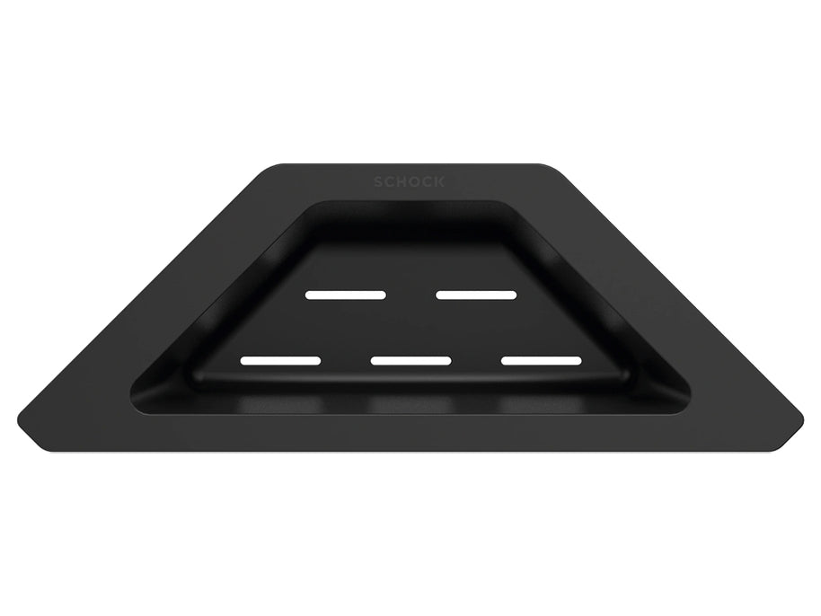 Vas plastic perforat pentru colț, negru