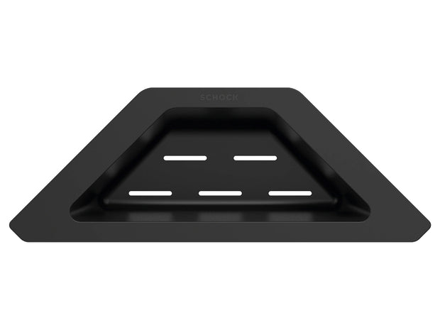 Vas plastic perforat pentru colț, negru